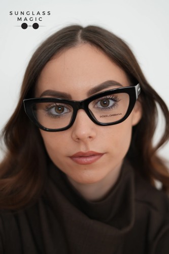 DOLCE & GABBANA DG3412 - ​501 - ​53 Oprawki korekcyjne Czarny Kocie oczy