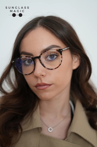 Tom Ford TF5575-B - 055 - 51 - Z SOCZEWKAMI Z FILTREM ŚWIATŁA NIEBIESKO-FIOLETOWEGO Oprawki korekcyjne Havanna Okrągły