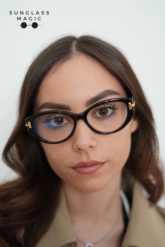 Tom Ford TF6031-F-B ICON COLLECTION - 001 - 54 - Z SOCZEWKAMI Z FILTREM ŚWIATŁA NIEBIESKO-FIOLETOWEGO Oprawki korekcyjne Czarny Kocie oczy