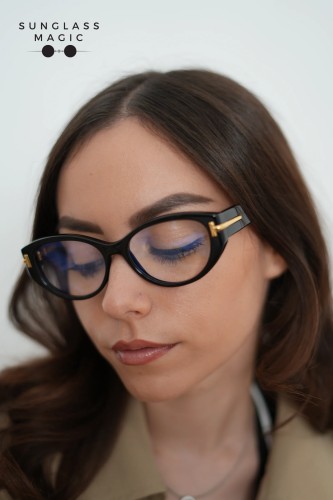 Tom Ford TF6031-B ICON COLLECTION - 001 - 53 - Z SOCZEWKAMI Z FILTREM ŚWIATŁA NIEBIESKO-FIOLETOWEGO Oprawki korekcyjne Czarny Kocie oczy