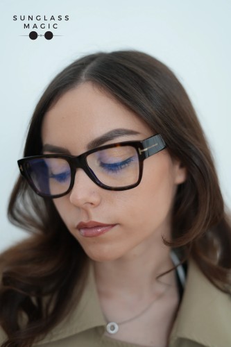 Tom Ford FT5878-B - 052 - 55 - Z SOCZEWKAMI Z FILTREM ŚWIATŁA NIEBIESKO-FIOLETOWEGO Oprawki korekcyjne Kocie oczy