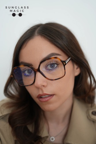 Tom Ford TF6062-B - 053 - 57 - Z SOCZEWKAMI Z FILTREM ŚWIATŁA NIEBIESKO-FIOLETOWEGO Oprawki korekcyjne Havanna Kanciaste