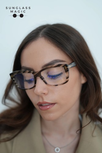 Tom Ford TF6065-B - 056 - 55 - Z SOCZEWKAMI Z FILTREM ŚWIATŁA NIEBIESKO-FIOLETOWEGO Oprawki korekcyjne Havanna Kanciaste