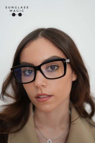 Tom Ford TF6065-B ECO - 001 - 55 - Z SOCZEWKAMI Z FILTREM ŚWIATŁA NIEBIESKO-FIOLETOWEGO Oprawki korekcyjne Czarny Kanciaste