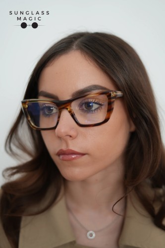 Tom Ford TF6047-B - 055 - 54 - Z SOCZEWKAMI Z FILTREM ŚWIATŁA NIEBIESKO-FIOLETOWEGO Oprawki korekcyjne Havanna Kanciaste