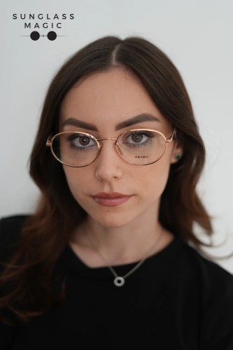 PRADA PR D53VD - 22L1O1 - 54 Oprawki korekcyjne Różowy złoty Owalny