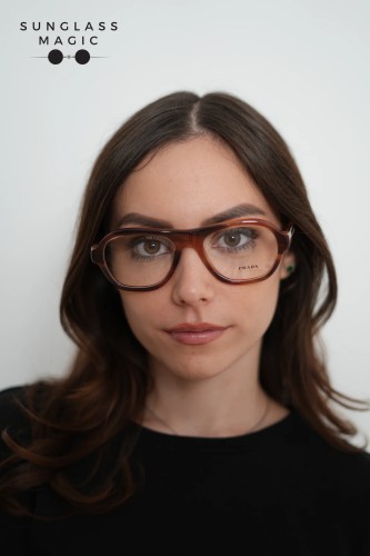 PRADA PR C12V - 24G1O1 - 54 Oprawki korekcyjne Pasiasty dąb Poduszka