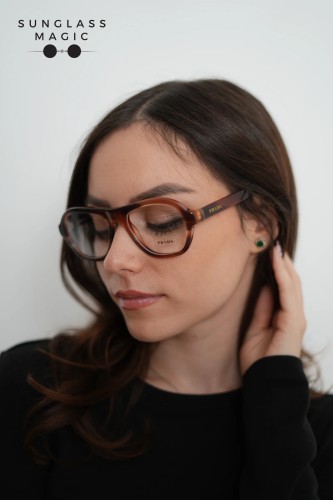 PRADA PR C12V - 24G1O1 - 54 Oprawki korekcyjne Pasiasty dąb Poduszka