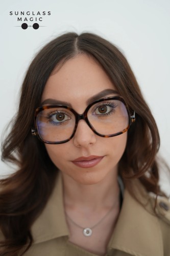 Tom Ford TF5968-B ECO - 052 - 54 - Z SOCZEWKAMI Z FILTREM ŚWIATŁA NIEBIESKO-FIOLETOWEGO Oprawki korekcyjne Havanna Kanciaste