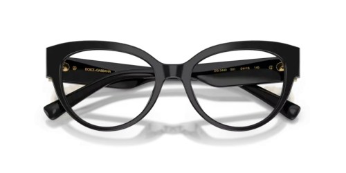 DOLCE & GABBANA DG3440 - 501 - 54 Oprawki korekcyjne Czarny Kocie oczy