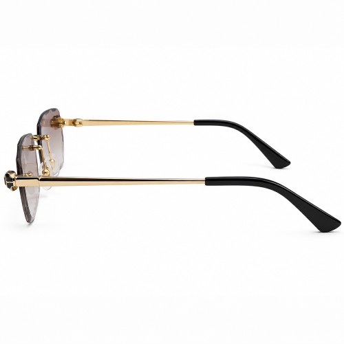Cartier CT0448O with Diamond-Cut Lenses – Custom-Made - 001 - 54 - Z SOCZEWKAMI FOTOCHROMOWYMI Okulary przeciwsłoneczne Złoty Kanciaste