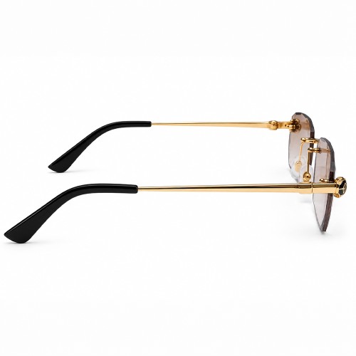 Cartier CT0448O with Diamond-Cut Lenses – Custom-Made - 001 - 54 - Z SOCZEWKAMI FOTOCHROMOWYMI Okulary przeciwsłoneczne Złoty Kanciaste