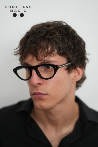 PRADA PR B15S - 16K60K - 51 - Z SOCZEWKAMI Z FILTREM ŚWIATŁA NIEBIESKO-FIOLETOWEGO Okulary przeciwsłoneczne Czarny Nieregularne