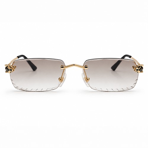 Cartier CT0448O with Diamond-Cut Lenses – Custom-Made - 001 - 54 - Z SOCZEWKAMI FOTOCHROMOWYMI Okulary przeciwsłoneczne Złoty Kanciaste