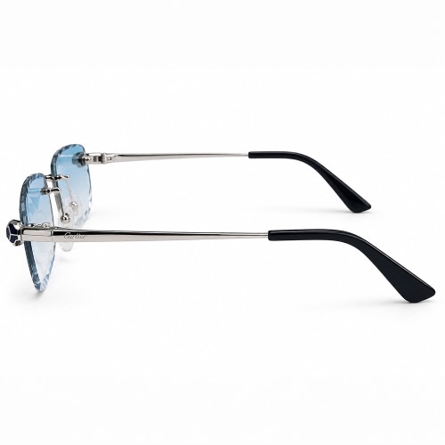 Cartier CT0448O with Diamond-Cut Lenses – Custom-Made - 002 - 54 - Z SOCZEWKAMI FOTOCHROMOWYMI Okulary przeciwsłoneczne Srebrny Kanciaste