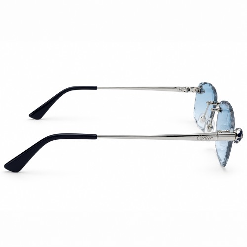 Cartier CT0448O with Diamond-Cut Lenses – Custom-Made - 002 - 54 - Z SOCZEWKAMI FOTOCHROMOWYMI Okulary przeciwsłoneczne Srebrny Kanciaste
