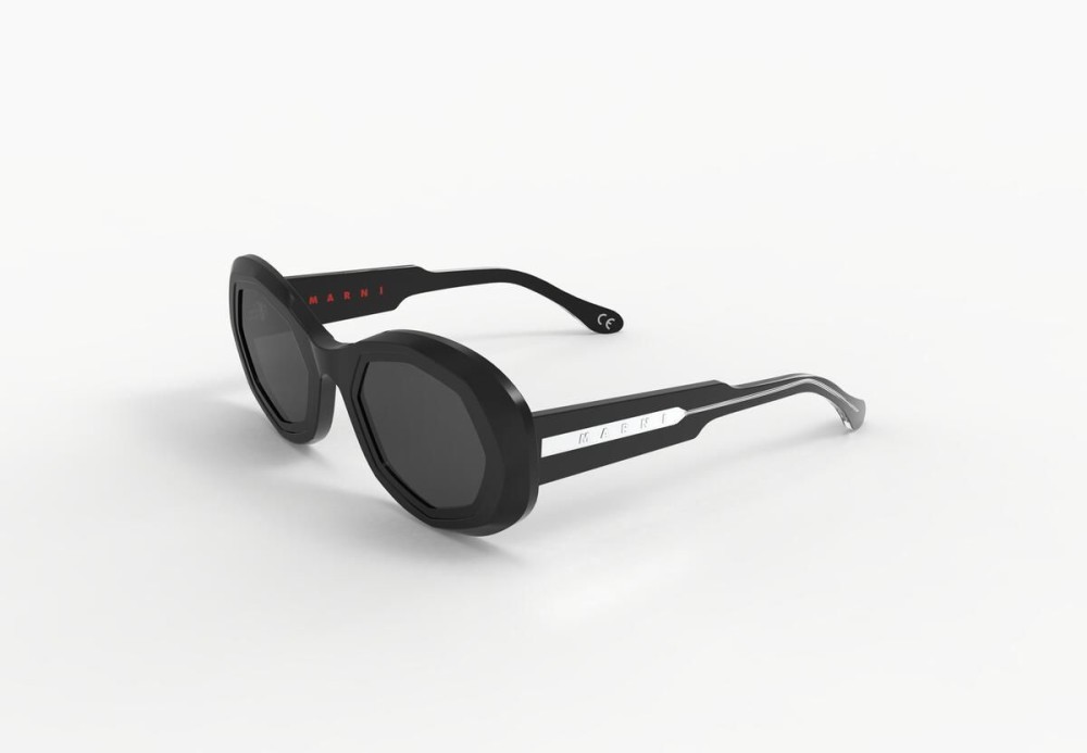 Marni C6H Mount Bromo Blck Fndtn - 52 Okulary przeciwsłoneczne Czarny Owalny