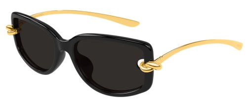 Bottega Veneta BV1440SA - 001 - 59 Okulary przeciwsłoneczne Czarny Prostokątny