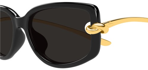 Bottega Veneta BV1440SA - 001 - 59 Okulary przeciwsłoneczne Czarny Prostokątny