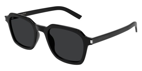 Saint Laurent SL 715 SLIM - 001 - 49 Okulary przeciwsłoneczne Czarny Geometryczny / kwadratowy