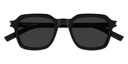 Saint Laurent SL 715 SLIM - 001 - 49 Okulary przeciwsłoneczne Czarny Geometryczny / kwadratowy
