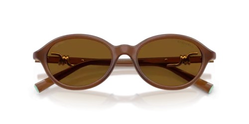 TIFFANY & CO. TF4266U - 847183 - 51 - Z SOCZEWKAMI POLARYZACYJNYMI Okulary przeciwsłoneczne Przezroczysty miodowy Owalny