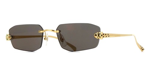 Cartier CT0474S - 001 - 56 Okulary przeciwsłoneczne Złoty Kanciaste