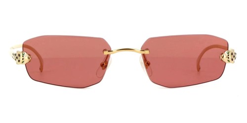 Cartier CT0474S - 002 - 56 Okulary przeciwsłoneczne Złoty Kanciaste
