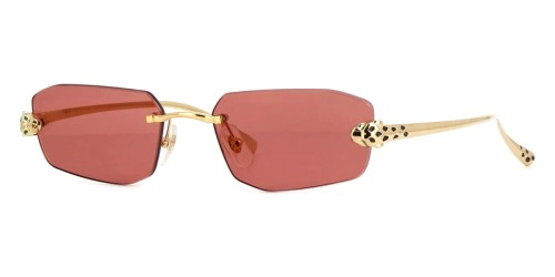 Cartier CT0474S - 002 - 56 Okulary przeciwsłoneczne Złoty Kanciaste