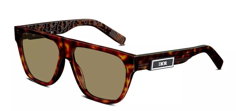 Dior DIORB23 S3I - 20C0 A - 57 Okulary przeciwsłoneczne Havana Kanciaste