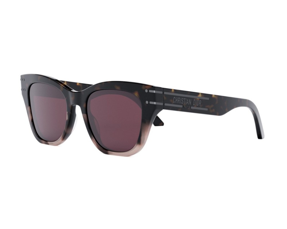 Dior DIORSIGNATURE B4I - 25D0 A - 52 Okulary przeciwsłoneczne Havana Kanciaste