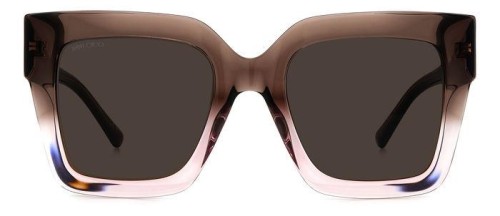 Jimmy Choo EDNA/S - 08M70 - 52 Okulary przeciwsłoneczne Brązowy, Różowy Kanciaste