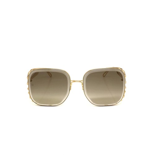 Elie Saab ES005/S - 01Q VU - 57 Okulary przeciwsłoneczne Złoty Kanciaste