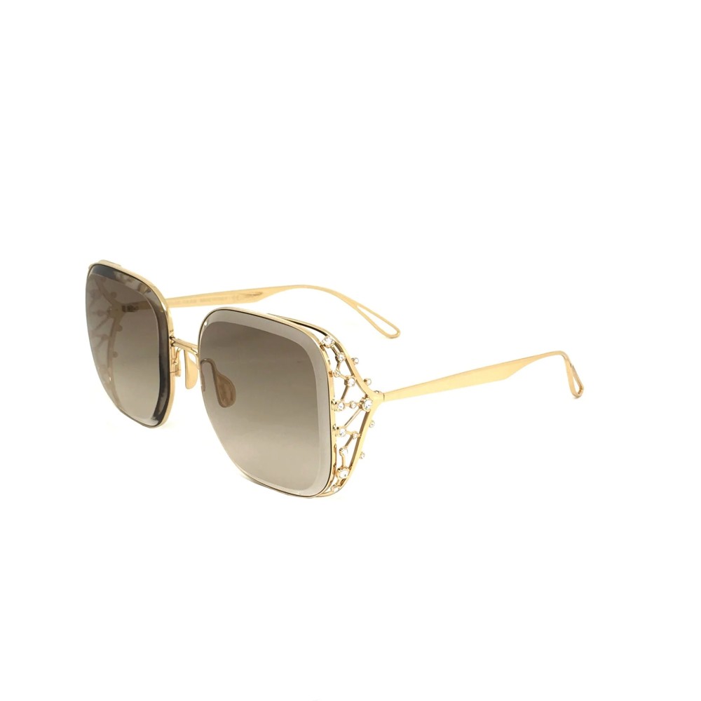 Elie Saab ES005/S - 01Q VU - 57 Okulary przeciwsłoneczne Złoty Kanciaste