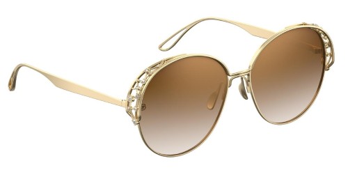 Elie Saab ES006/S - 01Q VU - 58 Okulary przeciwsłoneczne Złoty Okrągły