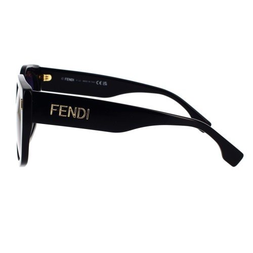 Fendi FE40017I - 01W - 55 Okulary przeciwsłoneczne Czarny Pillow (zaokrąglony)