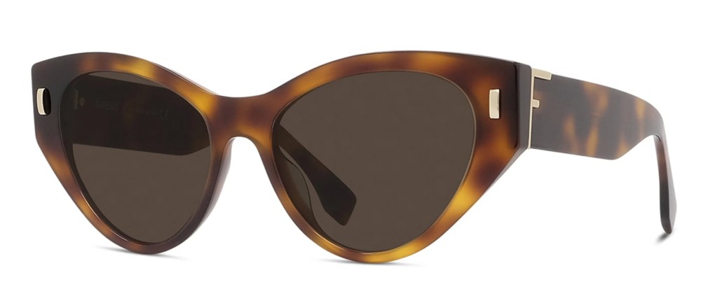 Fendi FE40035I - 53E - 55 Okulary przeciwsłoneczne Havanna Kocie oczy