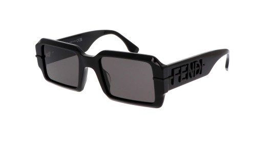 Fendi FE40073U - 01A - 52 Okulary przeciwsłoneczne Czarny Kanciaste