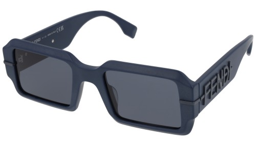Fendi FE40073U - 90V - 52 Okulary przeciwsłoneczne Niebieski Kanciaste
