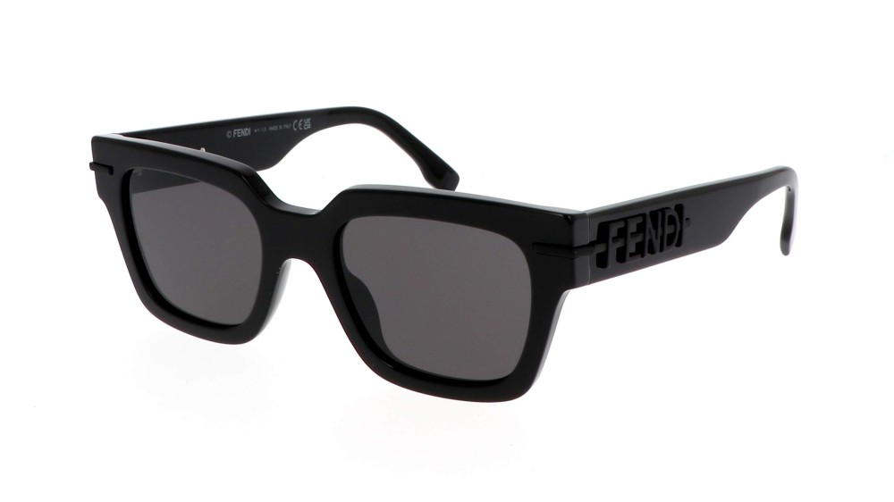 Fendi FE40078I - 01A - 51 Okulary przeciwsłoneczne Czarny Kanciaste