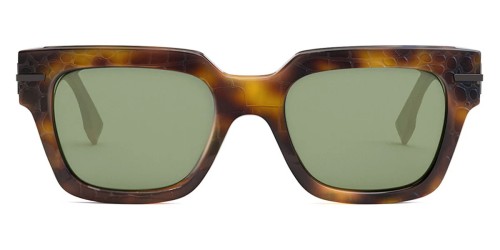 Fendi FE40078I - 52N - 51 Okulary przeciwsłoneczne Havana Kanciaste
