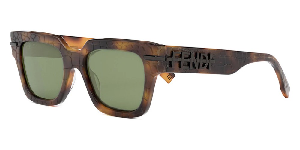 Fendi FE40078I - 52N - 51 Okulary przeciwsłoneczne Havana Kanciaste