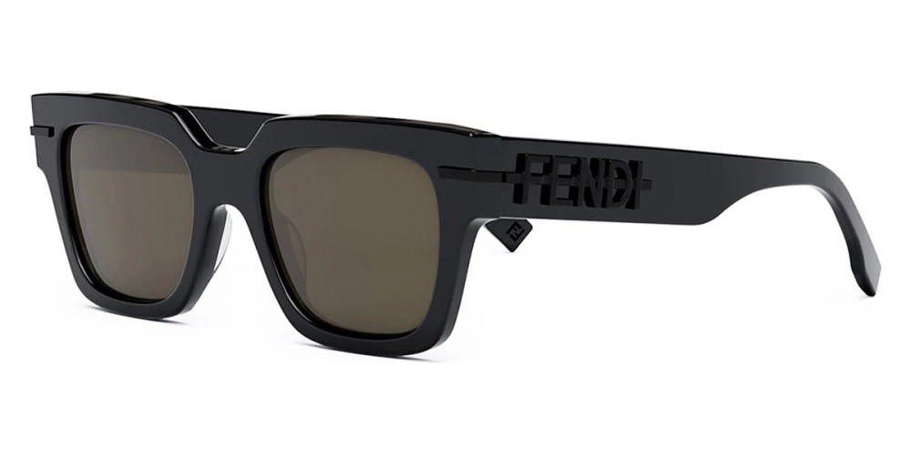 Fendi FE40078I - 90J - 51 Okulary przeciwsłoneczne Czarny Kanciaste