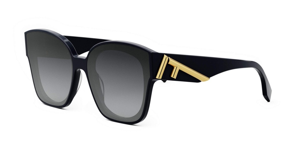 Fendi FE40098I - 90B - 63 Okulary przeciwsłoneczne Niebieski Pillow (zaokrąglony)