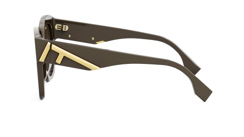 Fendi FE40098I - 48F - 63 Okulary przeciwsłoneczne Brązowy Pillow (zaokrąglony)