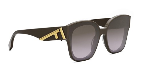 Fendi FE40098I - 48F - 63 Okulary przeciwsłoneczne Brązowy Pillow (zaokrąglony)