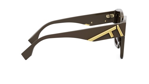 Fendi FE40098I - 48F - 63 Okulary przeciwsłoneczne Brązowy Pillow (zaokrąglony)