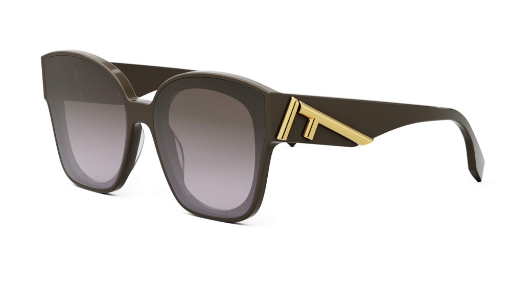 Fendi FE40098I - 48F - 63 Okulary przeciwsłoneczne Brązowy Pillow (zaokrąglony)
