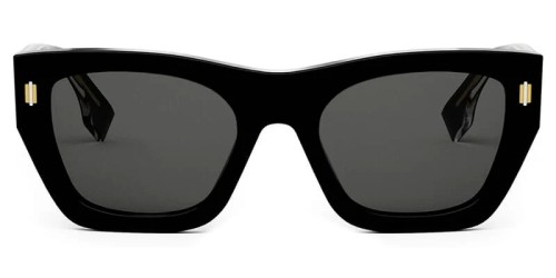 Fendi FE40100I - 01A - 53 Okulary przeciwsłoneczne Czarny Kanciaste