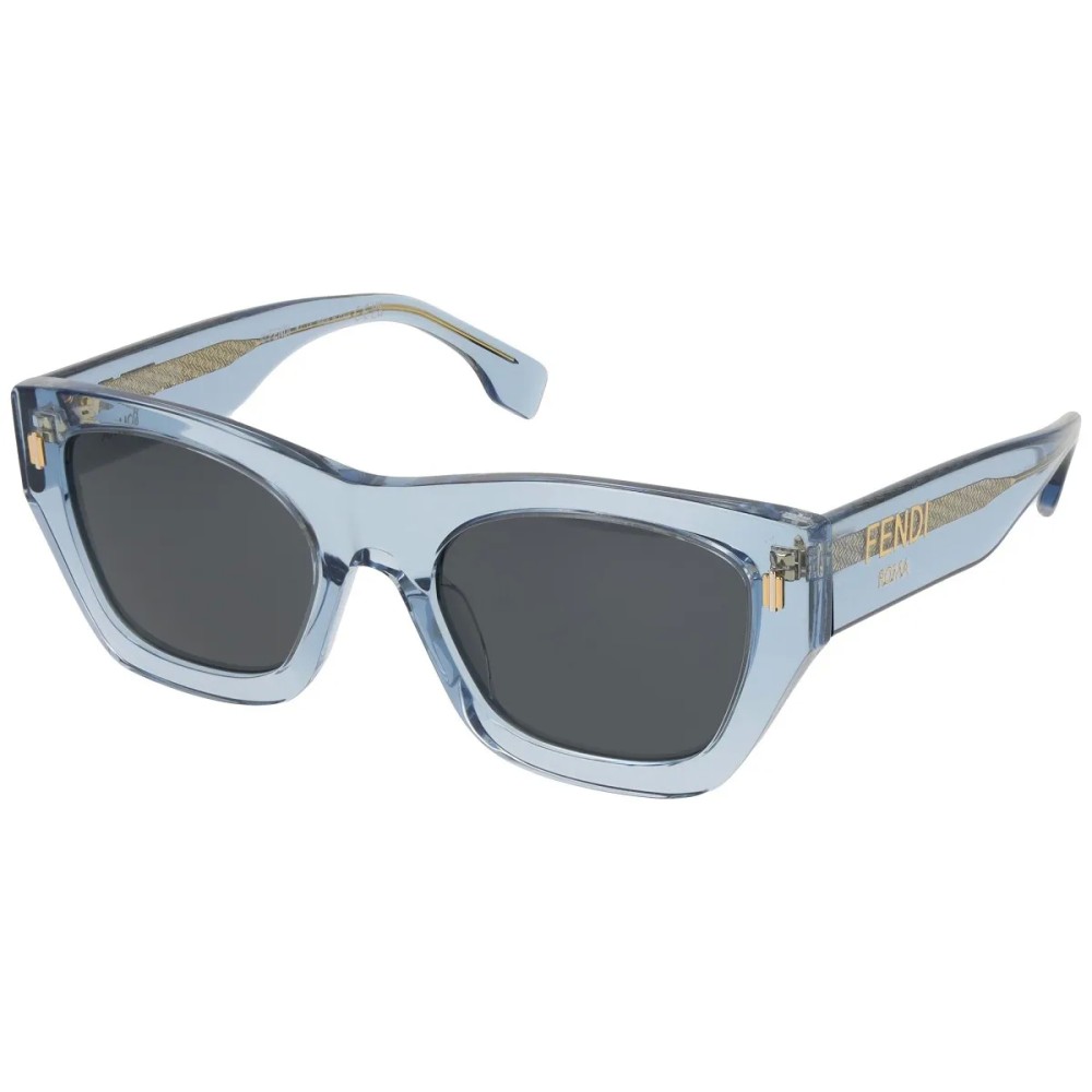 Fendi FE40100I - 90A - 53 Okulary przeciwsłoneczne Niebieski Kanciaste